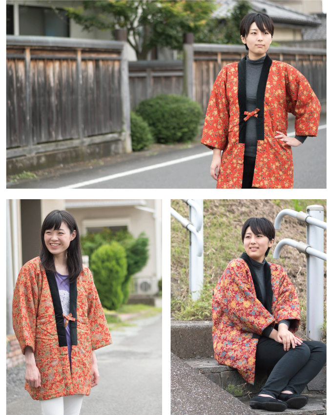 女性モスリン綿入れ半天