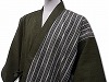日本製綿麻楊柳デザイン作務衣　茶