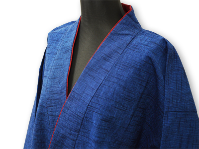 日本製女性用パンツルック作務衣ブルー