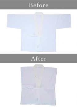 【オプション】袖なし加工・衿元にボタン追加