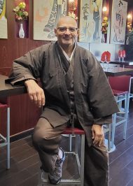 【身長171cm】2027 たてスラブ綿入袢天 No.5茶 F