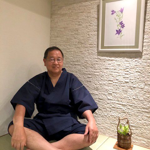【身長173cm】7060 綿しじら甚平 No.1 濃紺 LL