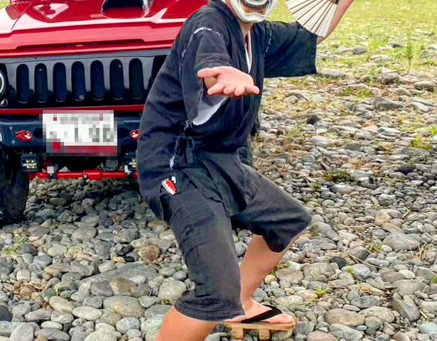 【身長166cm】1603 近江ちぢみ本麻甚平 No.4 黒 M