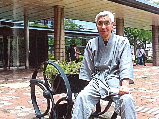 【身長173cm】1405 近江ちぢみ絣織作務衣 No.4 グレー M