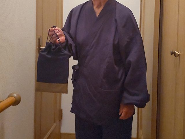 【身長158cm】5030 綿楊柳作務衣 No.1 濃紺 M