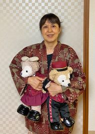 【身長157cm】2028 和紡ぎ女性綿入袢天　No.2 古典柄 F