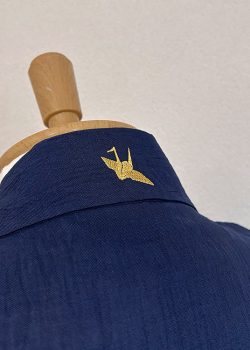 【簡単絵柄刺繍】E-07 鶴・金/後ろ衿