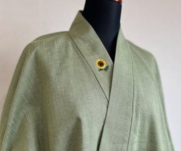 【簡単絵柄刺繍】F-6 ひまわり/右衿上部