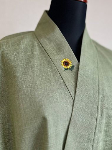 【簡単絵柄刺繍】F-6 ひまわり/右衿上部