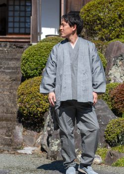 1093 近江ちぢみ本麻ジャケット No.2 グレー
