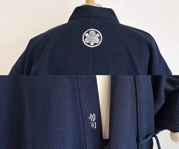 【文字刺繍/家紋刺繍】S-01 丸に剣三つ柏