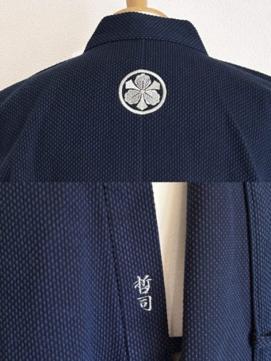 【文字刺繍/家紋刺繍】S-01 丸に剣三つ柏