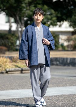 1093 近江ちぢみ本麻ジャケット No.1 濃紺