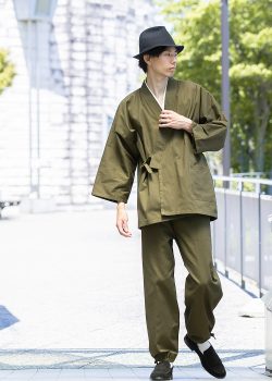 1995 武州くちなし染作務衣 No.1 グリーン