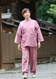 3055 綾織作務衣 No.11 ピンク