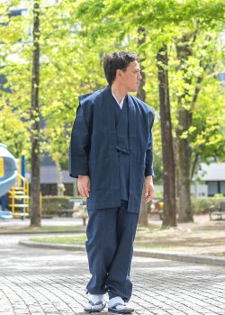 3060 綿麻しじら羽織 No.7 濃紺