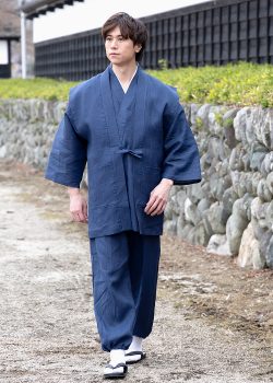 3603 近江ちぢみ本麻羽織 No.1 濃紺