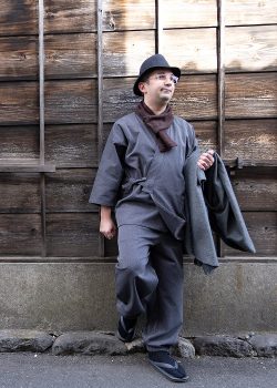 1055 小柄ドビー作務衣 No.17 グレー
