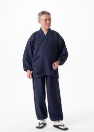 1113 ウールライク・ストレッチ作務衣 ［聖］ No.1 濃紺
