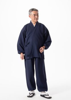 1113 ウールライク・ストレッチ作務衣 ［聖］ No.1 濃紺