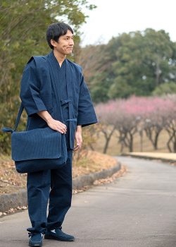 2054 大柄ドビー羽織 No.1 濃紺