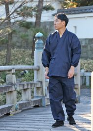 5055 ななこ織作務衣 No.1 濃紺