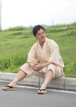 7003 綿麻楊柳甚平 No.3 ベージュ