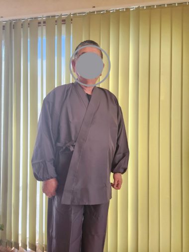 【身長174cm】5038 ストレッチツイル作務衣［聖］　No.2 グレー  LL