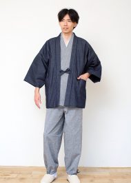 5099 カイハラデニム・ピマ綿 綿入袢天 No.1 濃紺