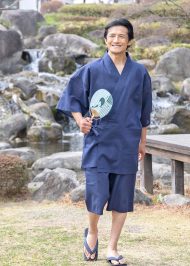 7050 遠州織しじら甚平 No.1 濃紺