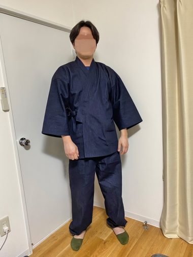 【身長170cm】5083 カイハラデニム・11オンス作務衣 [改] No.1 濃紺  L