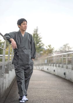 5040 T/C綾織作務衣 No.5 杢グレー