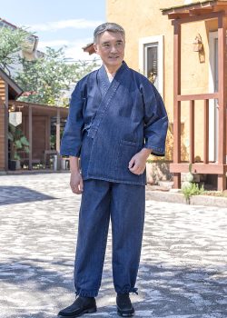 5288 カイハラデニム・11オンス バイオウォッシュ作務衣 [改]