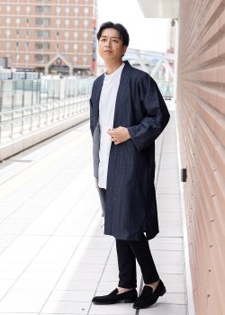 6000 カイハラデニム・ピマ綿ロング羽織 No.1 濃紺