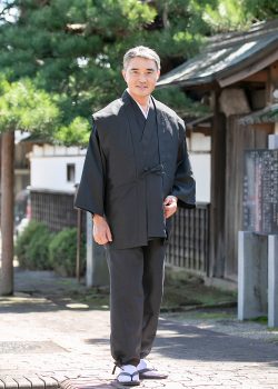 1125 シルクライク紬羽織 No.2 黒