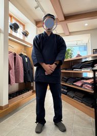 【身長181cm】1055 小柄ドビー作務衣 No.15 濃紺 3L