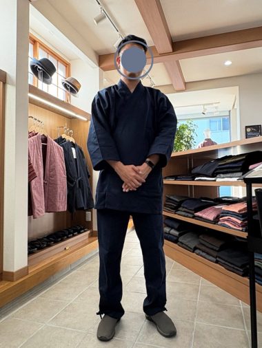 【身長181cm】1055 小柄ドビー作務衣 No.15 濃紺 3L