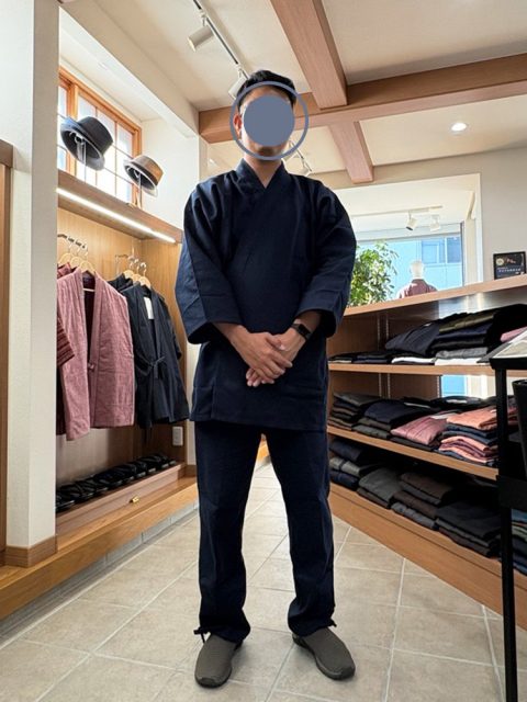 【身長181cm】1055 小柄ドビー作務衣 No.15 濃紺 3L