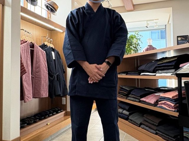 【身長181cm】1055 小柄ドビー作務衣 No.15 濃紺 3L