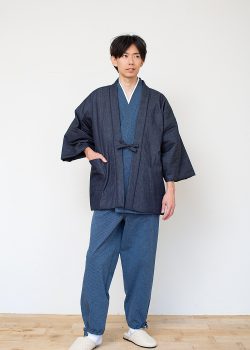 5099 カイハラデニム・ピマ綿 綿入袢天 No.1 濃紺