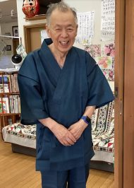 【身長167cm】7050 遠州織しじら甚平 No.1 濃紺 L