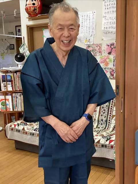 【身長167cm】7050 遠州織しじら甚平 No.1 濃紺 L