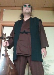 【身長174cm】1047 たてスラブ羽織 No.7 黒 LL