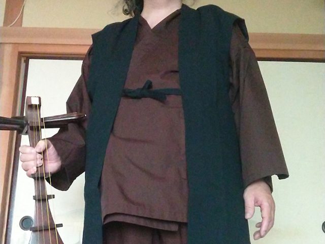 【身長174cm】1047 たてスラブ羽織 No.7 黒 LL