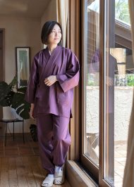 3055 綾織作務衣 No.9 古代紫