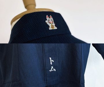 【 文字/右衿裾】【簡単絵柄 /後ろ衿・】E-20 招き猫