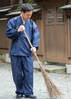 5033 裏綿二重織ストレッチ作務衣［聖］No.1 濃紺