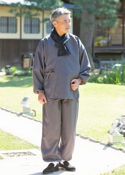 5033 裏綿二重織ストレッチ作務衣［聖］No.2 グレー