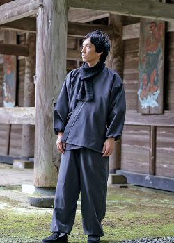 5043 シャンブレー裏地付作務衣［聖］No.2 グレー