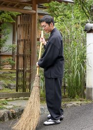 5043 シャンブレー裏地付作務衣［聖］No.4 黒